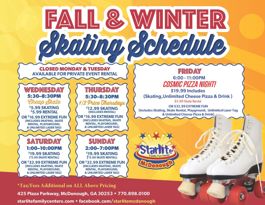 Fall and Winter Schedule-McDonough 2024